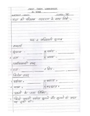 Worksheet for Class 4 Hindi Assignment 45