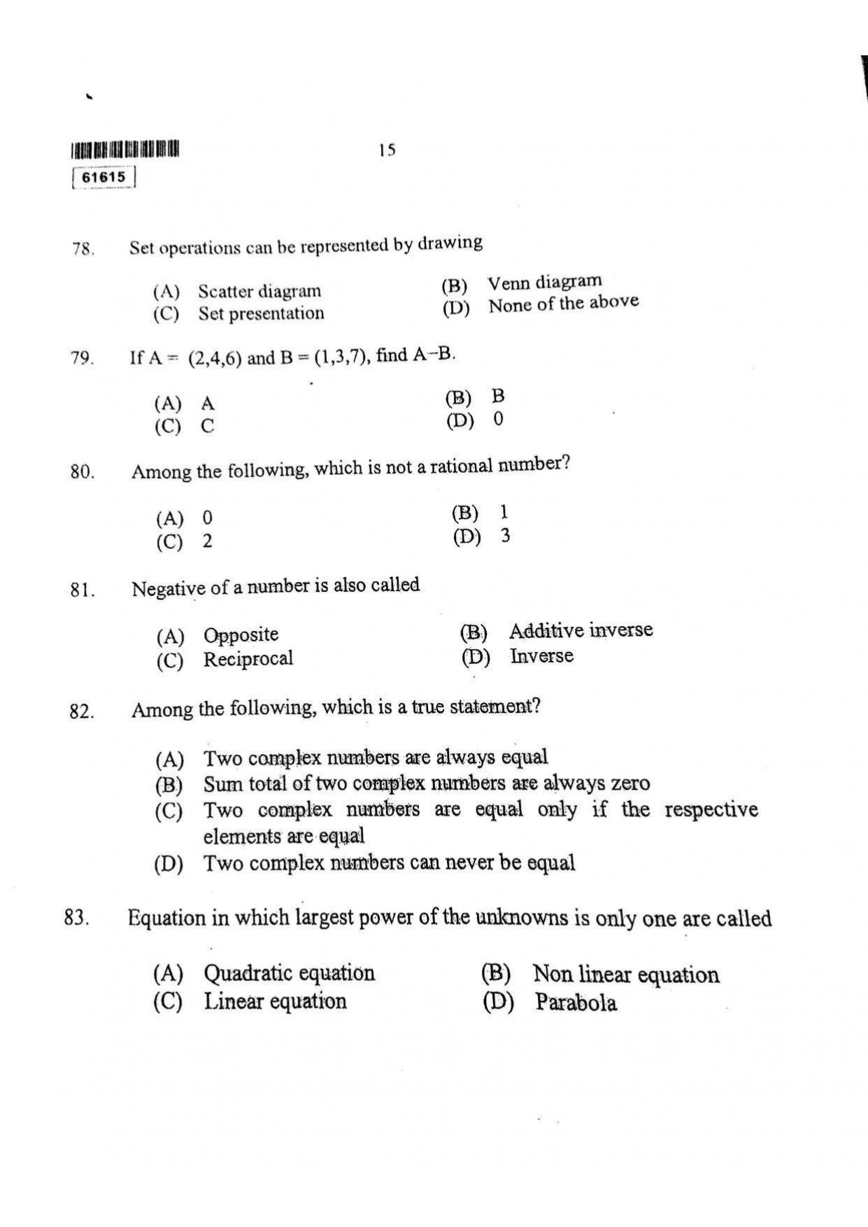CUSAT CAT 2015 Applied Economics Question Paper - Page 16