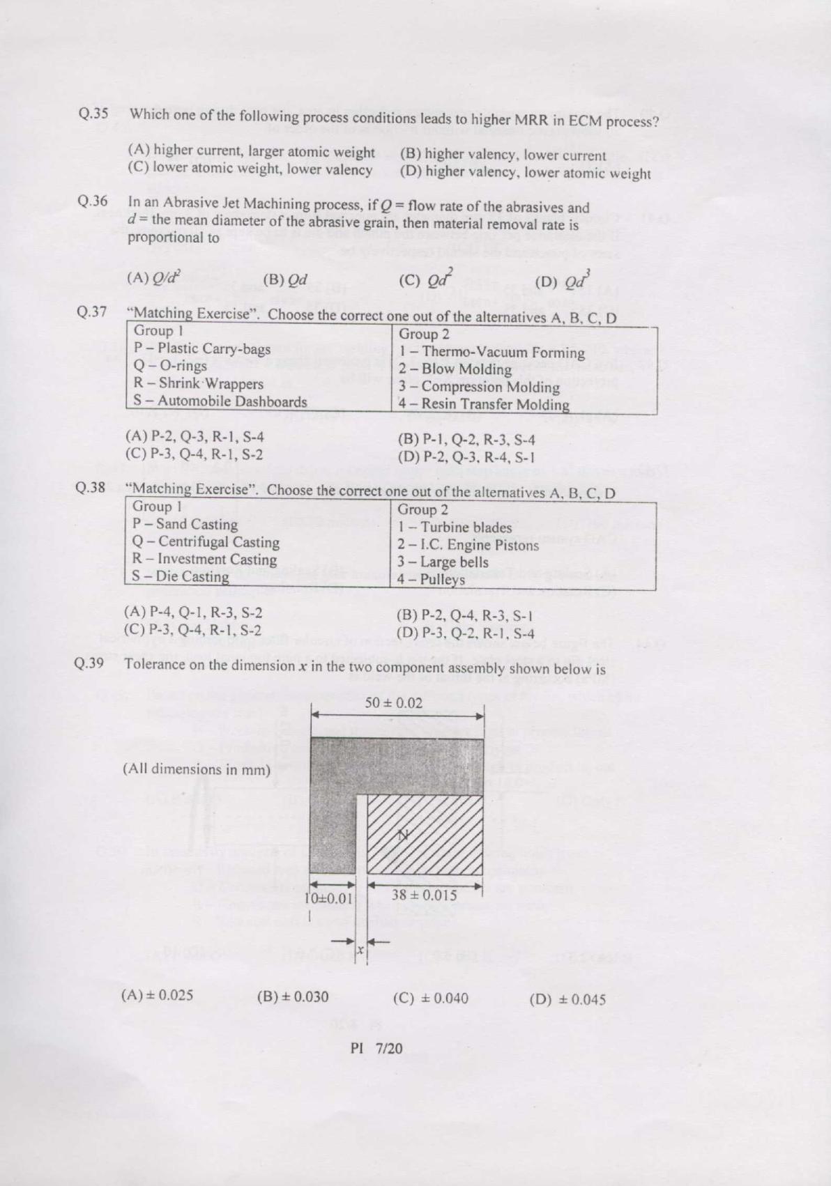 GATE 2007 Production and Industrial Engineering (PI) Question Paper with Answer Key - Page 7