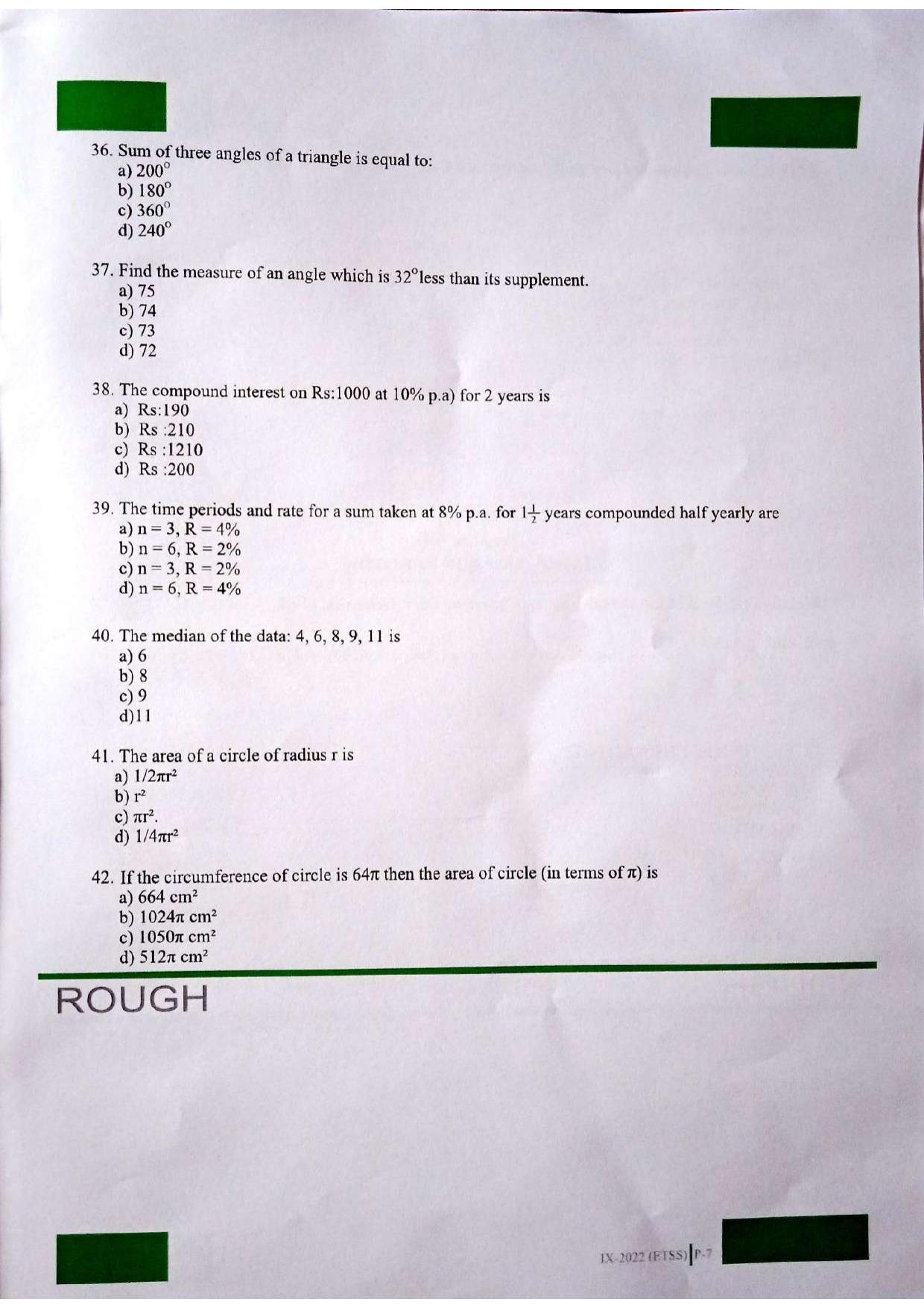JKSSEE 2022 Class 9 Question Paper - Page 7
