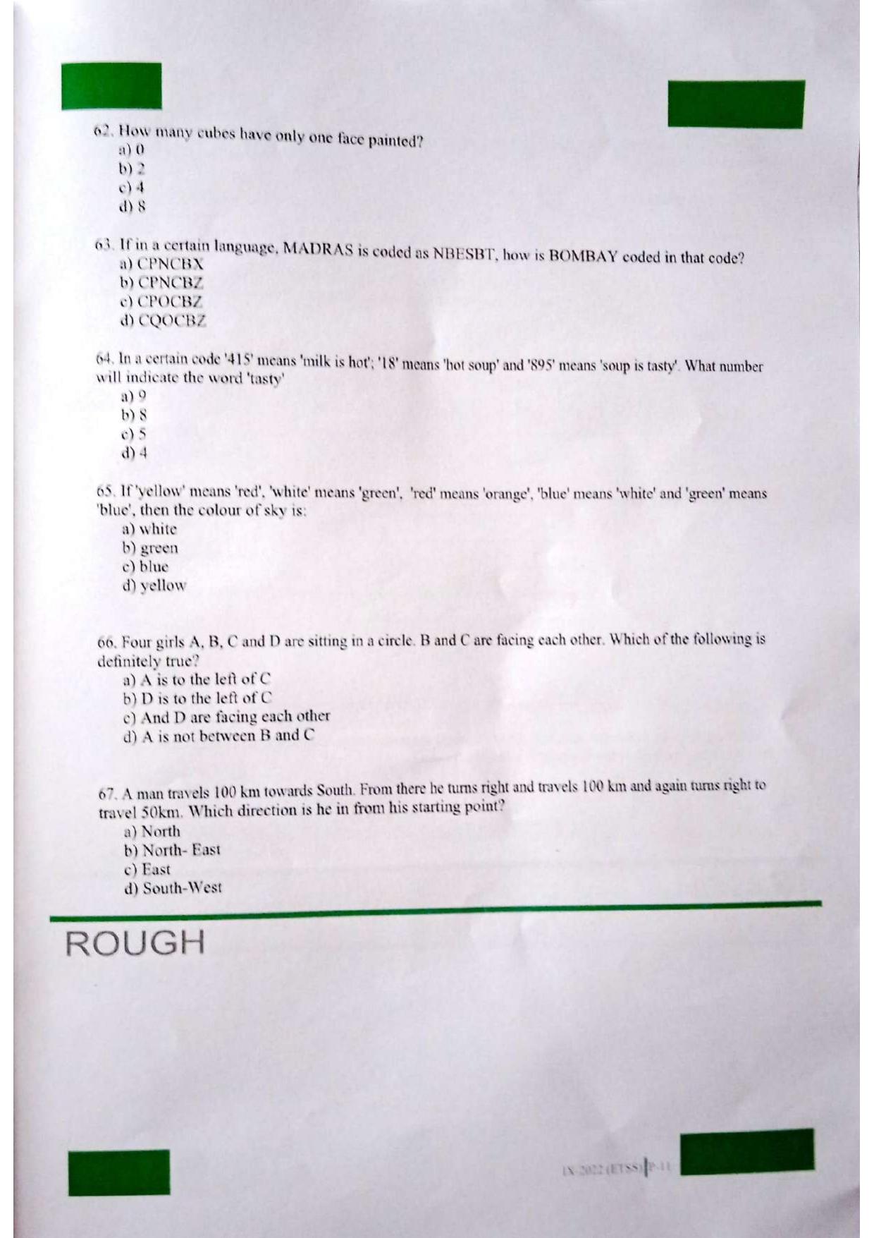 JKSSEE 2022 Class 9 Question Paper - Page 11
