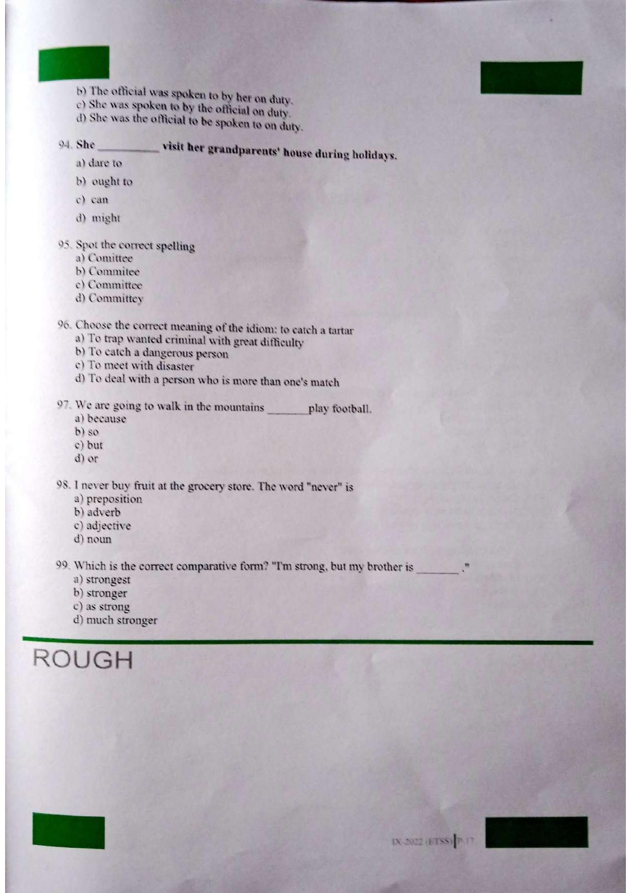 JKSSEE 2022 Class 9 Question Paper - Page 17