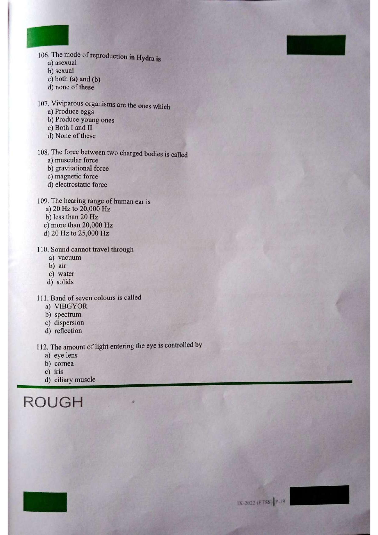 JKSSEE 2022 Class 9 Question Paper - Page 19