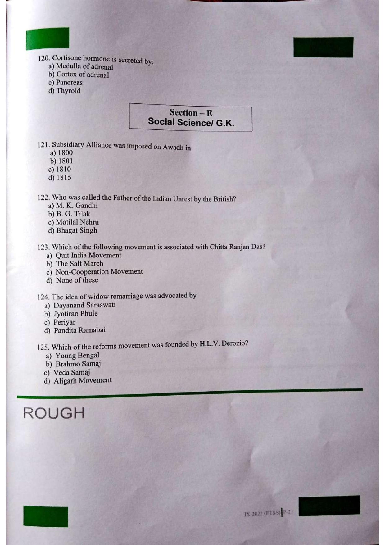 JKSSEE 2022 Class 9 Question Paper - Page 21