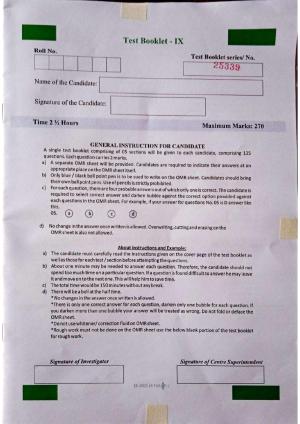 JKSSEE 2022 Class 9 Question Paper