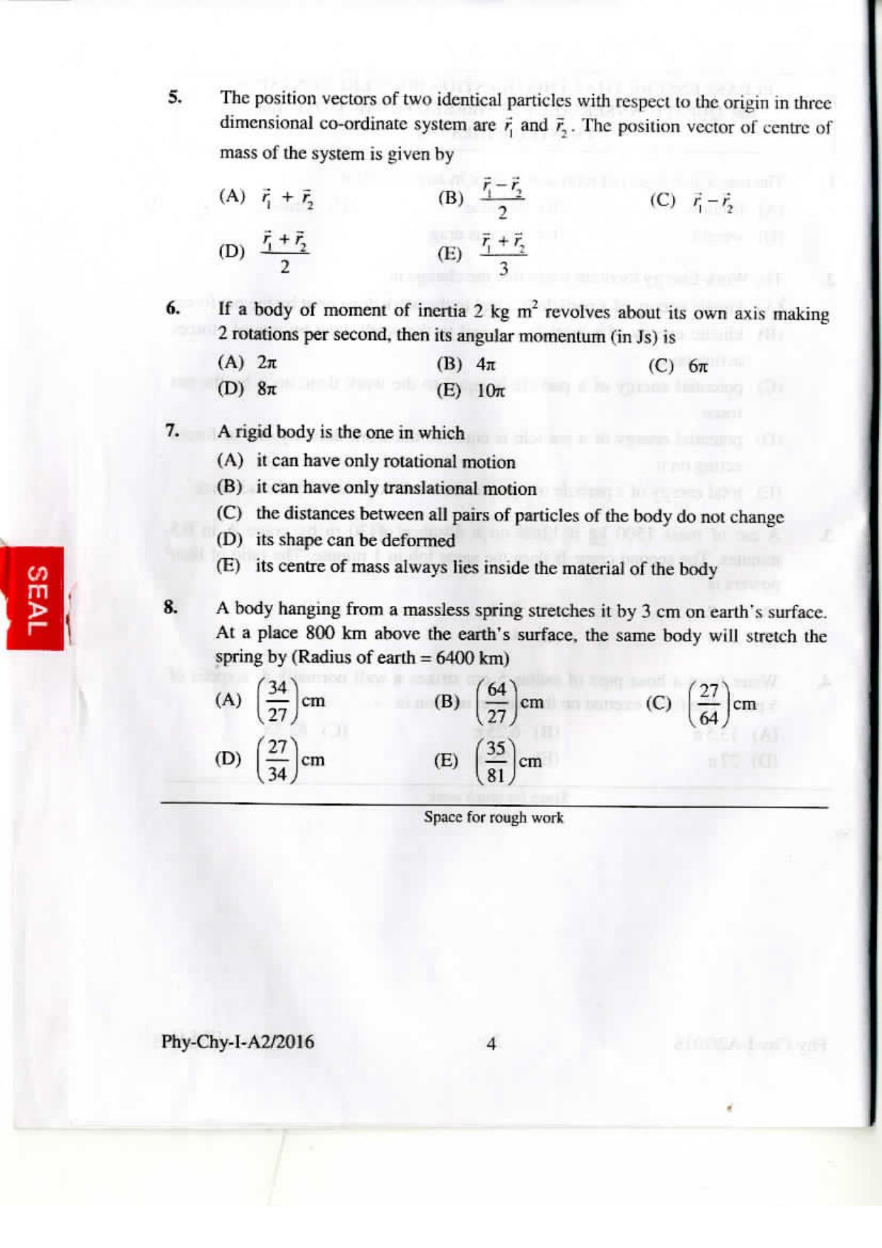 KEAM Paper I 2016 Question Paper - Page 3
