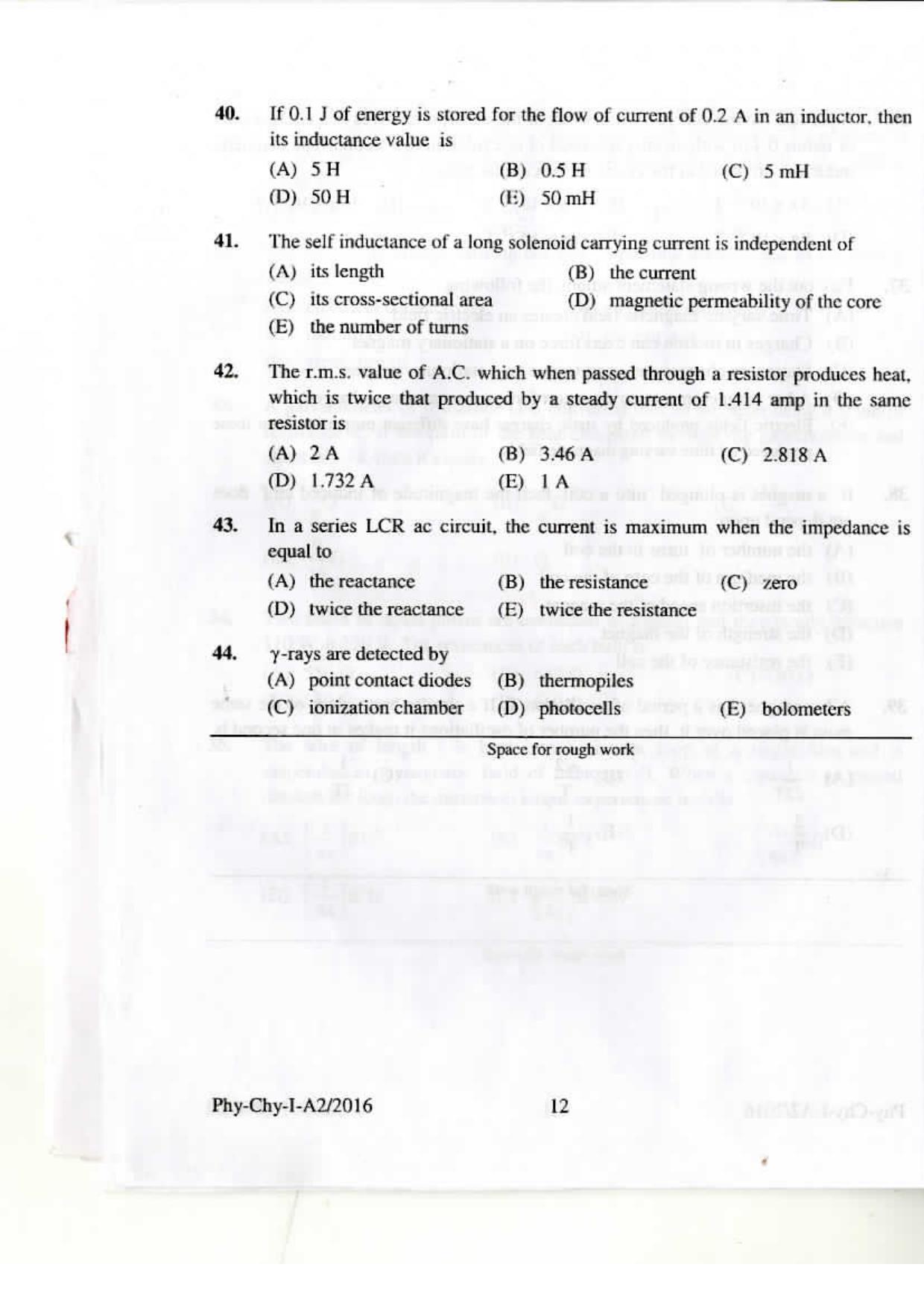 KEAM Paper I 2016 Question Paper - Page 11