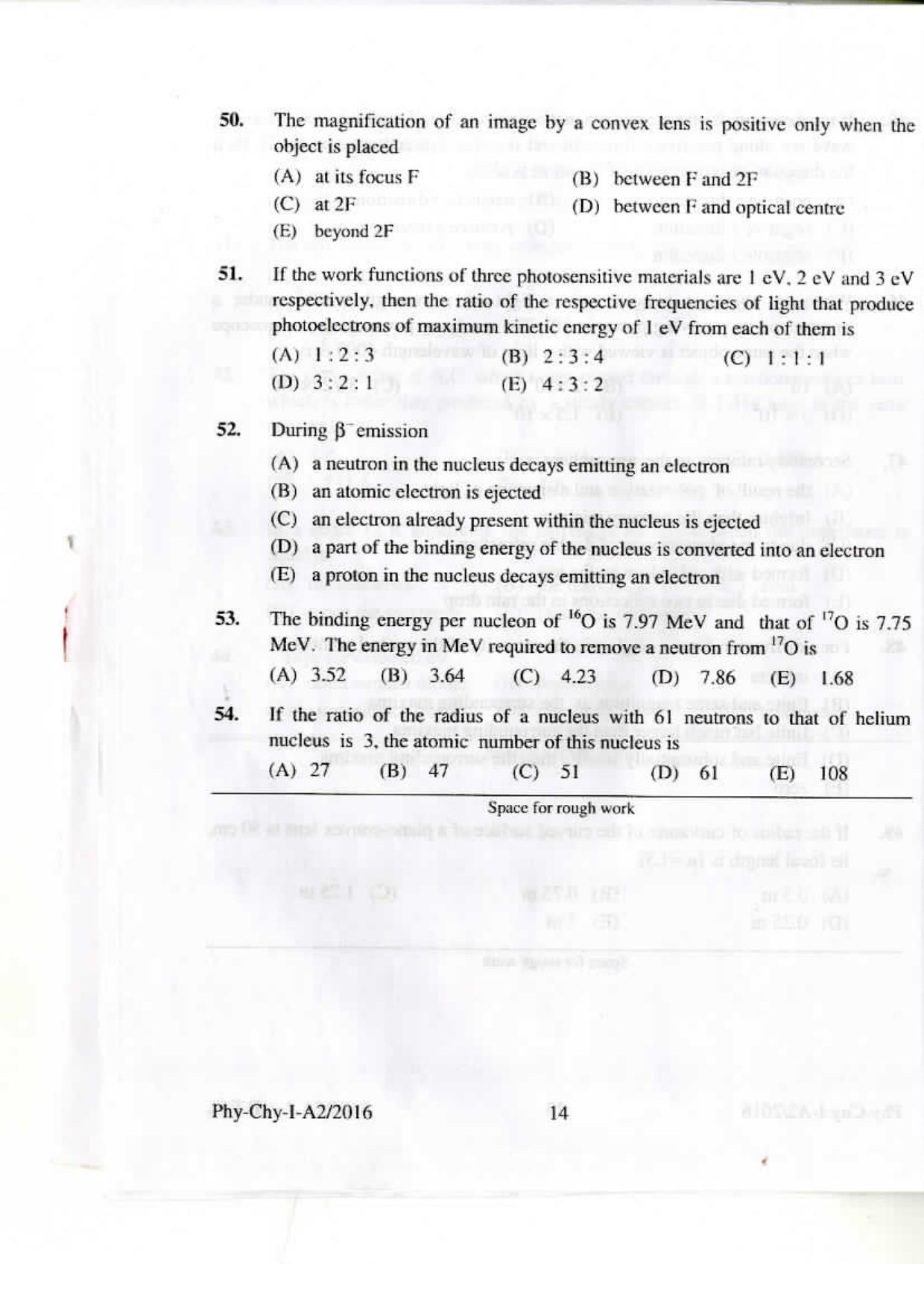 KEAM Paper I 2016 Question Paper - Page 13