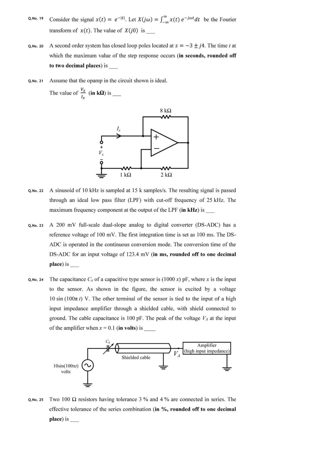 GATE 2020 Instrumentation Engineering (IN) Question Paper - Page 7