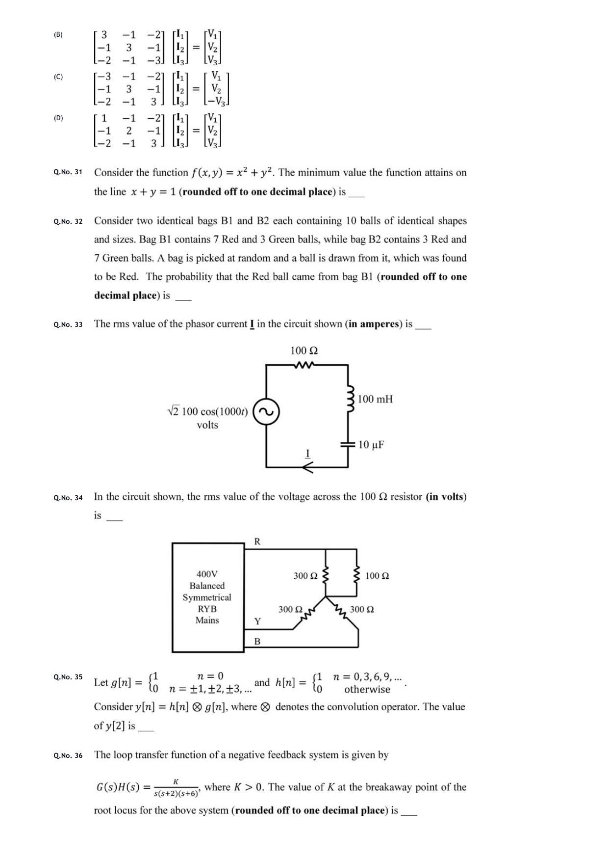 GATE 2020 Instrumentation Engineering (IN) Question Paper - Page 9