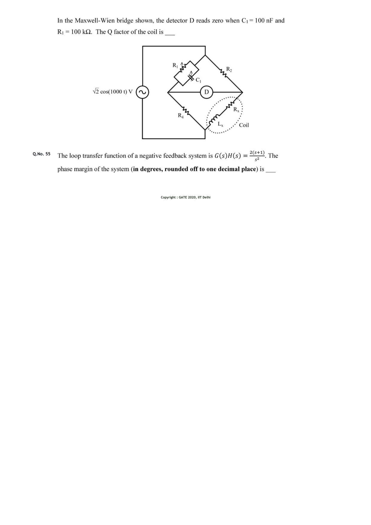 GATE 2020 Instrumentation Engineering (IN) Question Paper - Page 14
