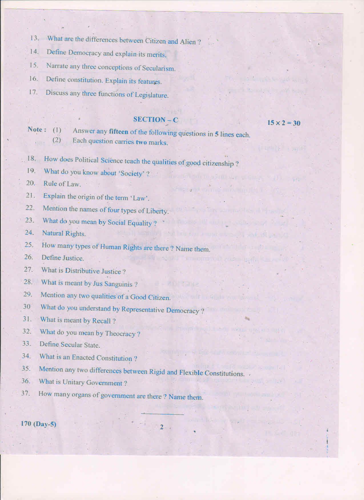 AP Inter 1st Year Civics-I (EM) May-2018 (General) Question Paper - Page 2