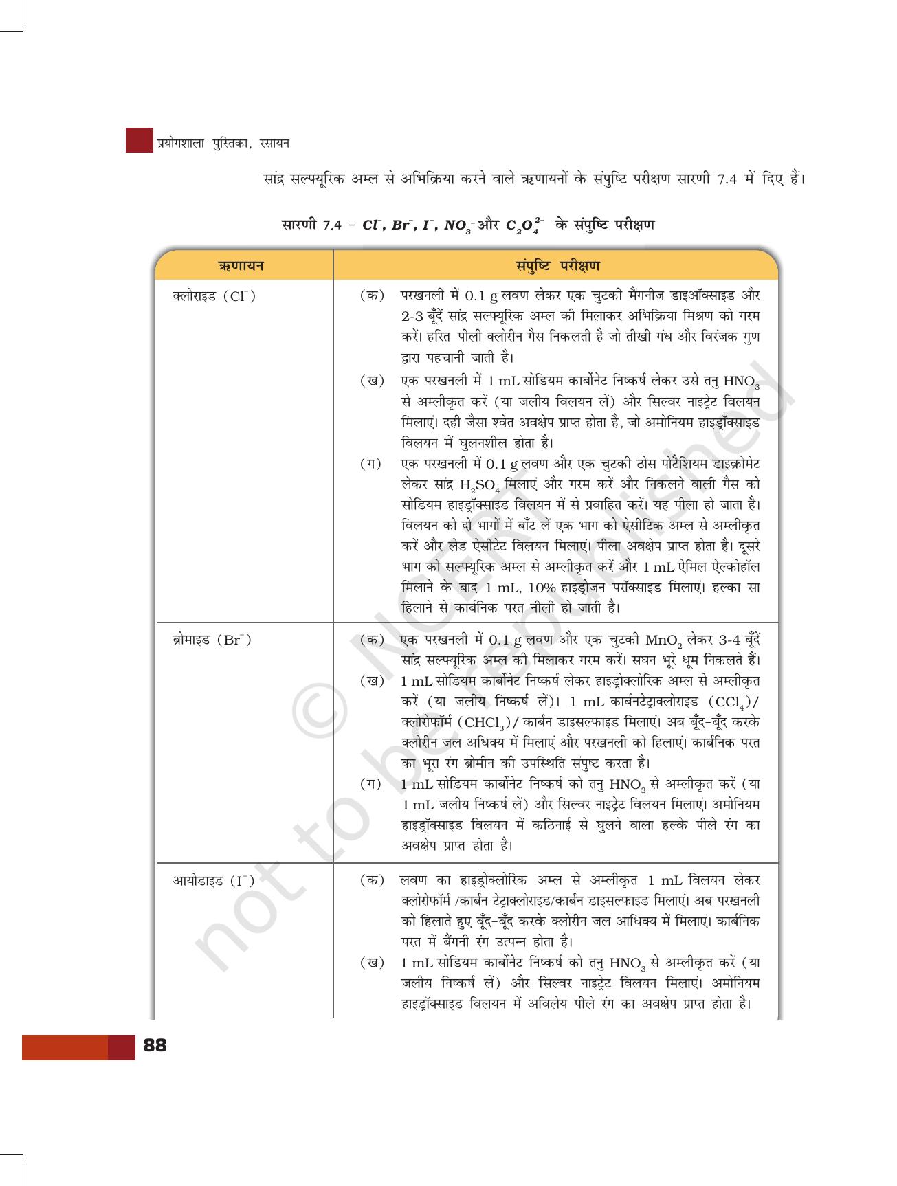 NCERT Laboratory Manuals for Class XI रसायन - क्रमबद्ध गुणात्मक विश्लेषण - Page 9