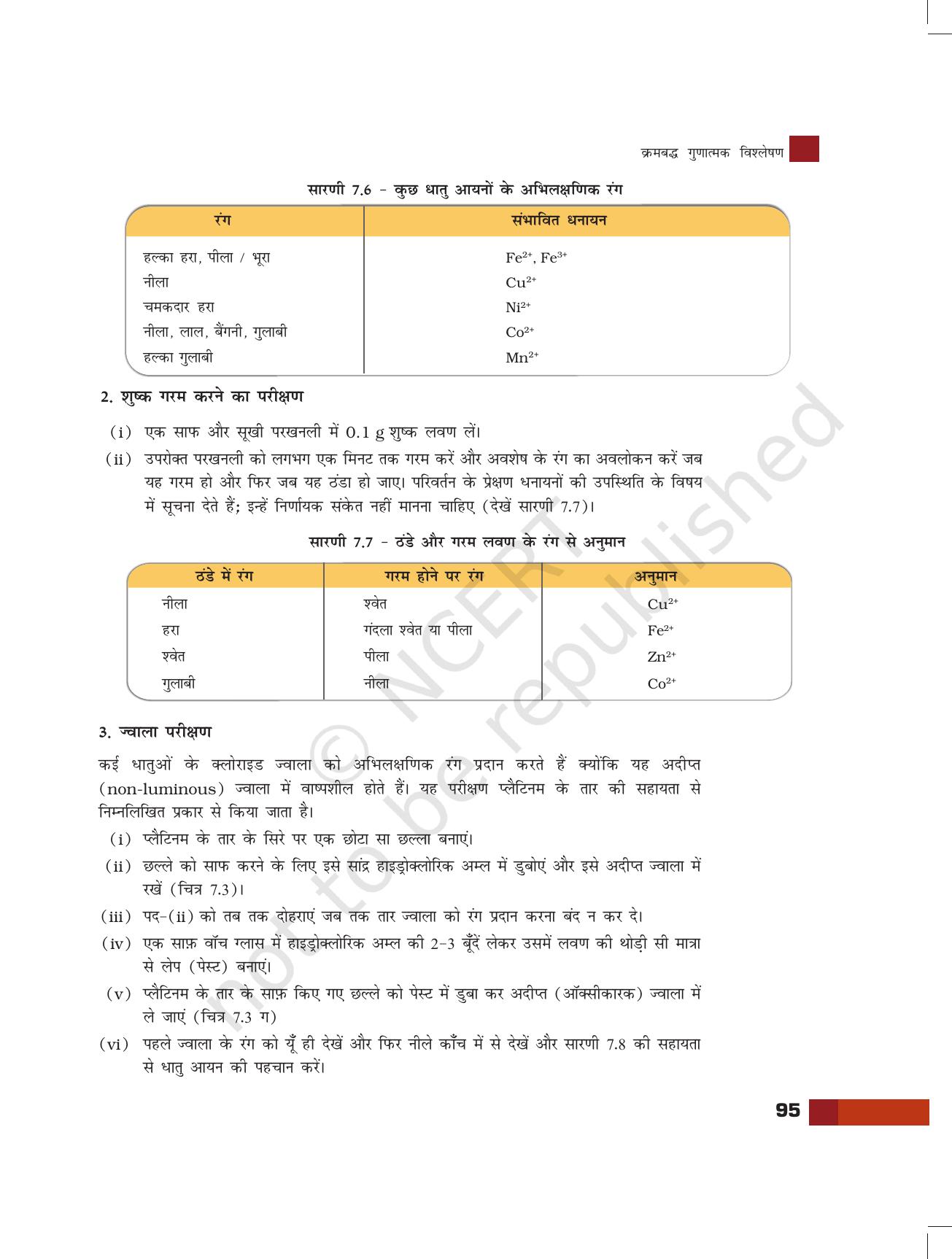 NCERT Laboratory Manuals for Class XI रसायन - क्रमबद्ध गुणात्मक विश्लेषण - Page 16
