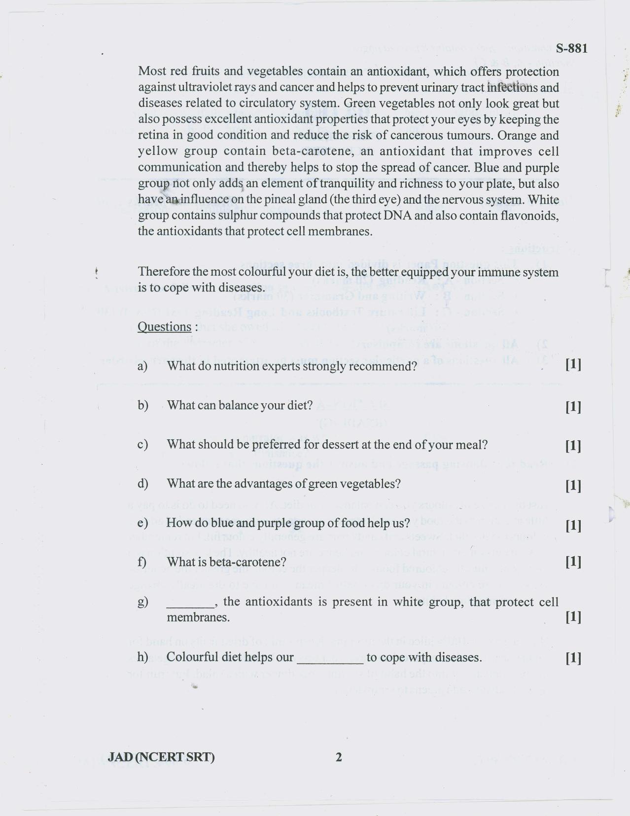 Gujarat Board Class 10th ENGLISH NCERT SRT 2019 Question Paper - Page 2