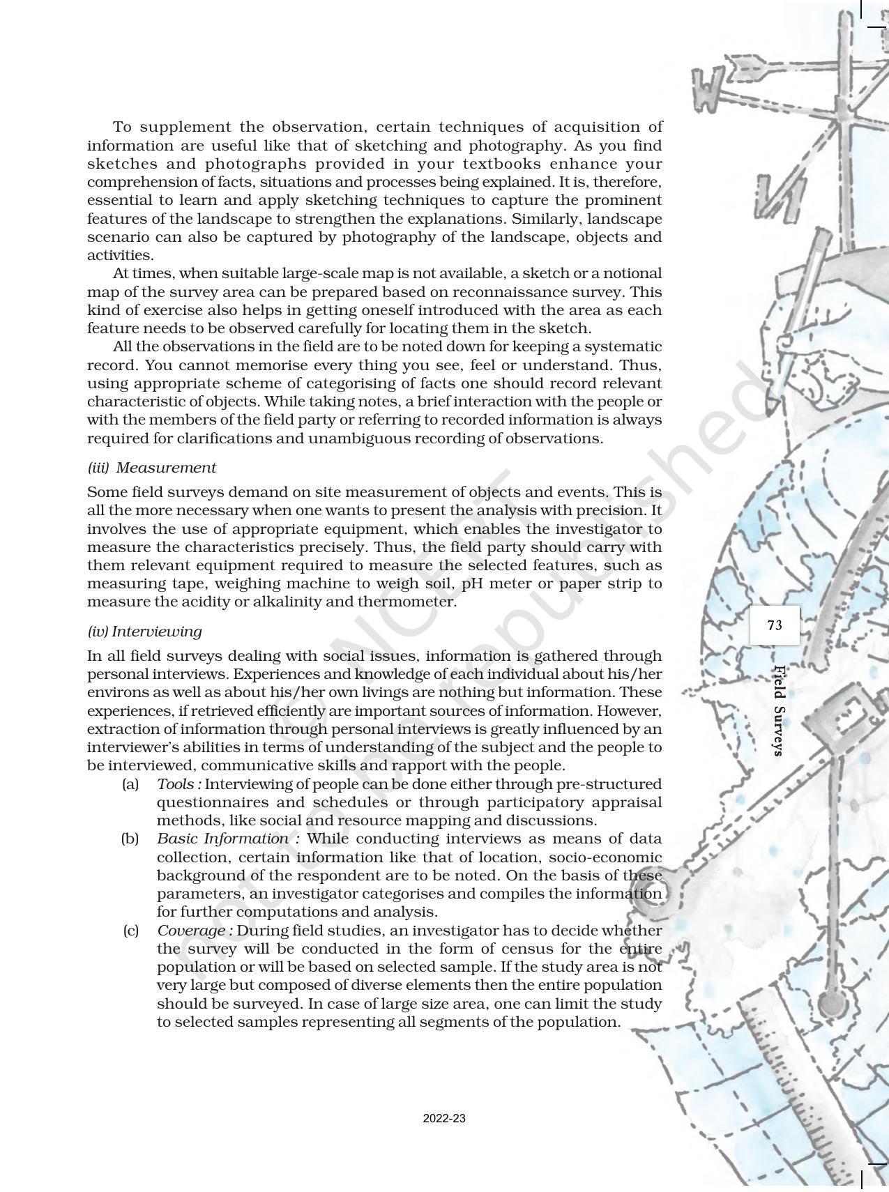 NCERT Book for Class 12 Geography (Part-III) Chapter 5 Field Surveys - Page 3