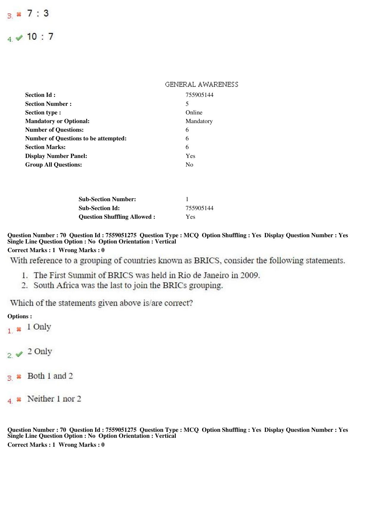 MP CPCT 15th Jun 2019 CPCT Question Paper Shift 2 - Page 51