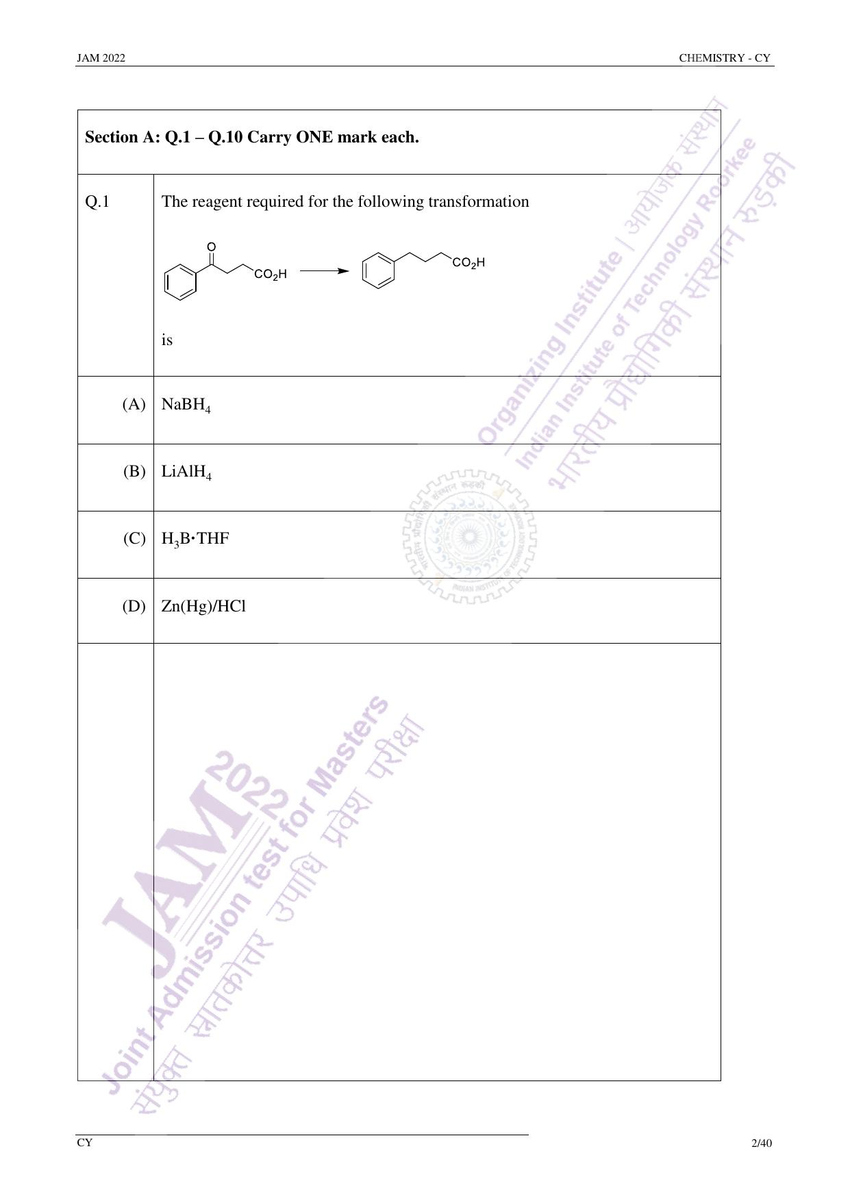 JAM 2022: CY Question Paper - Page 1