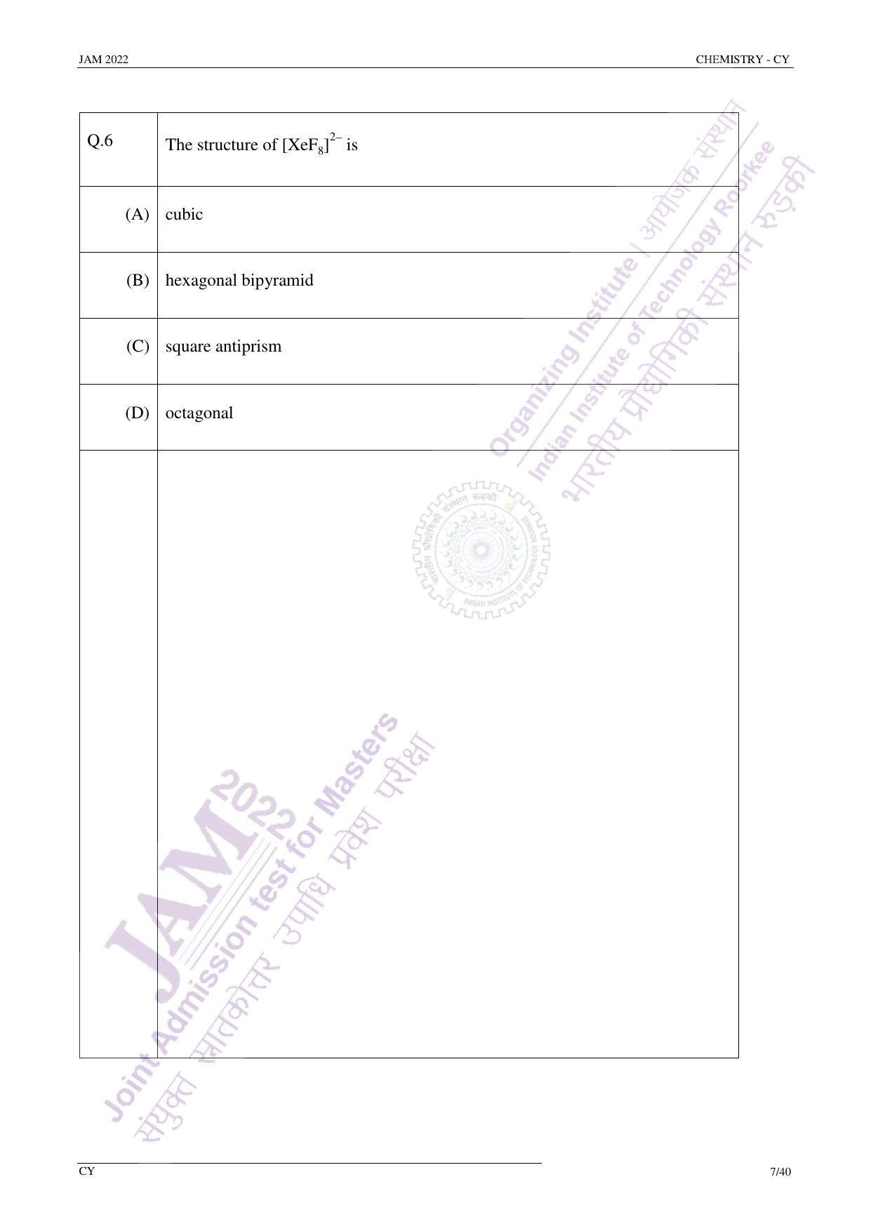 JAM 2022: CY Question Paper - Page 6