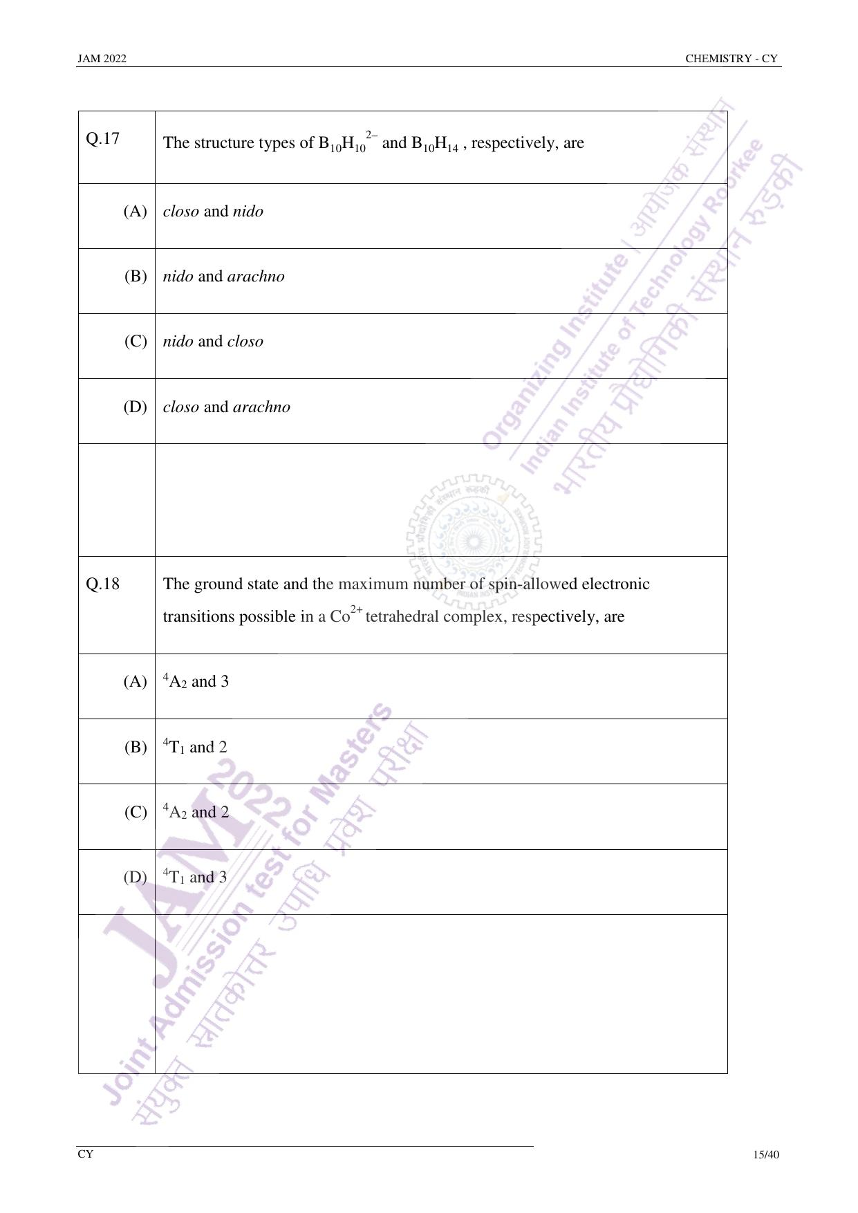 JAM 2022: CY Question Paper - Page 14