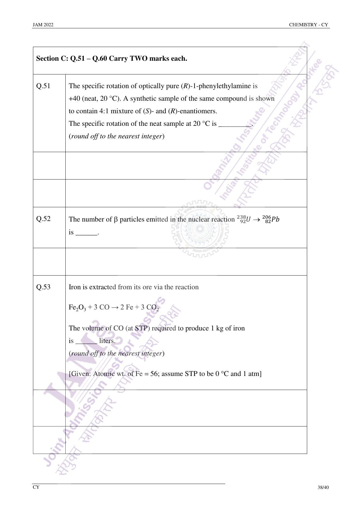 JAM 2022: CY Question Paper - Page 37