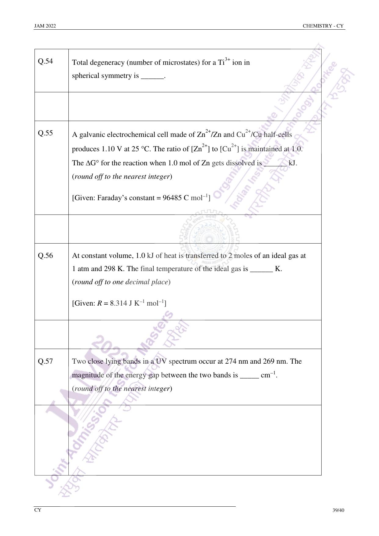 JAM 2022: CY Question Paper - Page 38