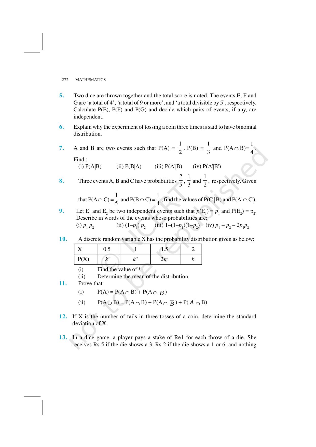 NCERT Exemplar Class 12: Mathematics Unit 13 (Probability) - Page 15