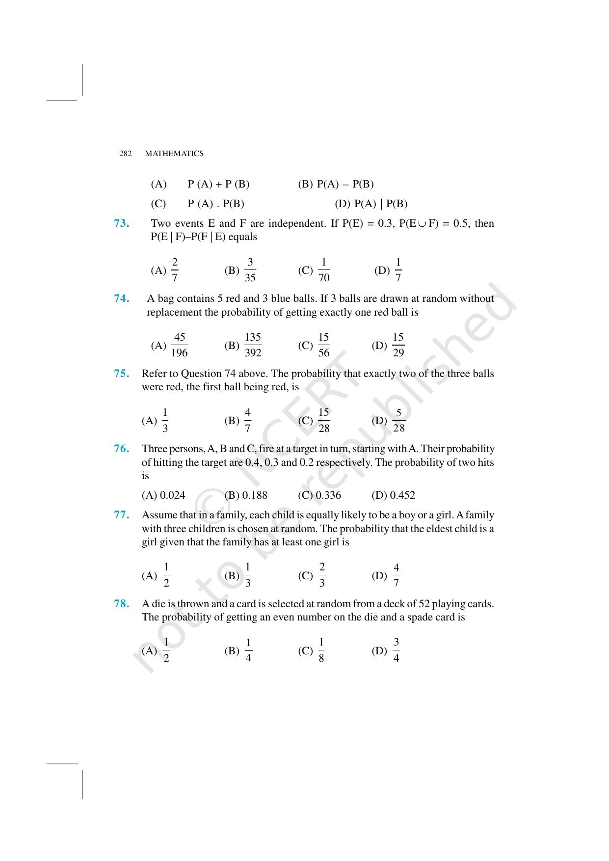 NCERT Exemplar Class 12: Mathematics Unit 13 (Probability) - Page 25