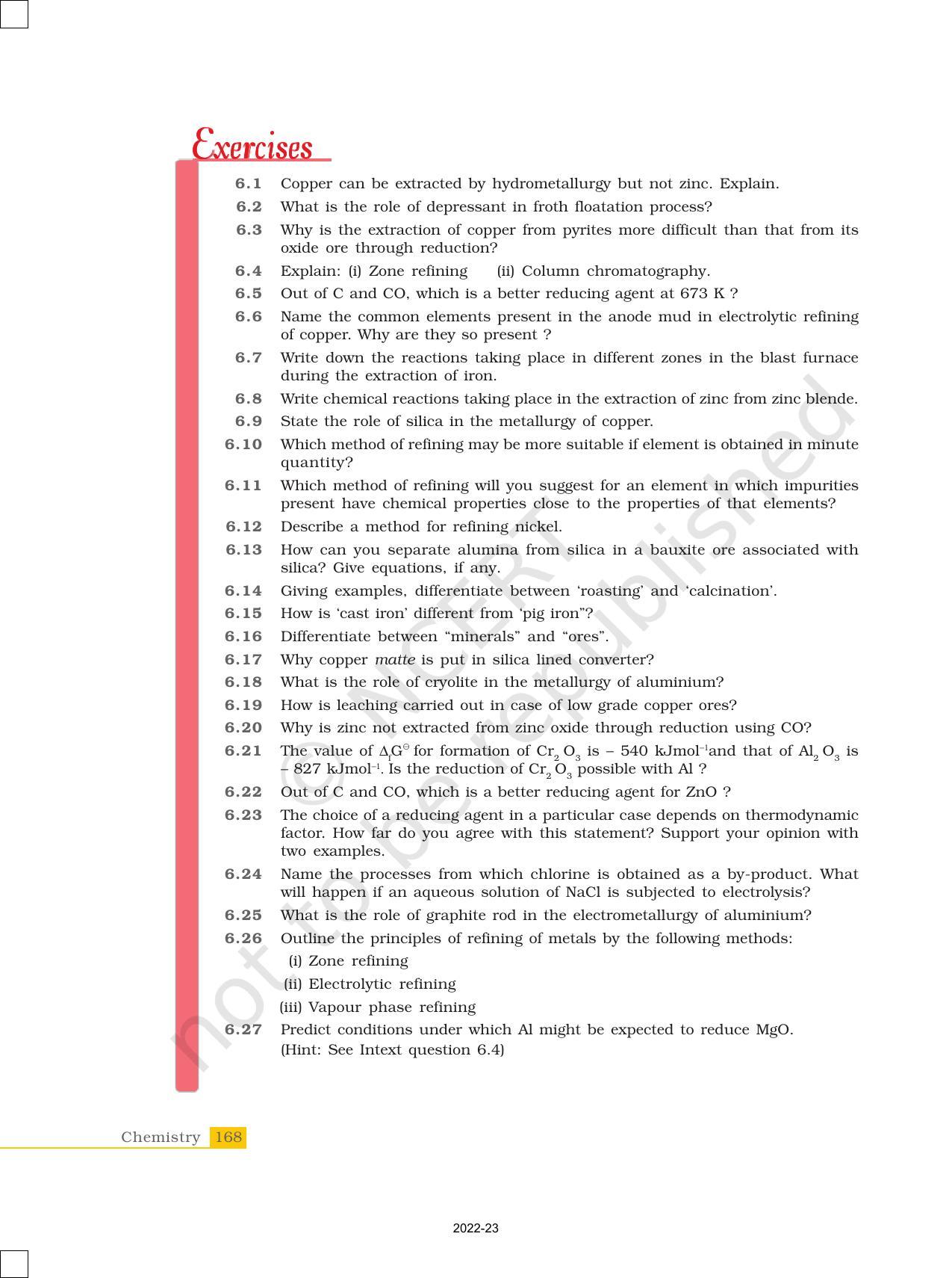 NCERT Book for Class 12 Chemistry Chapter 6 General Principles and Processes of Isolation of Elements - Page 20