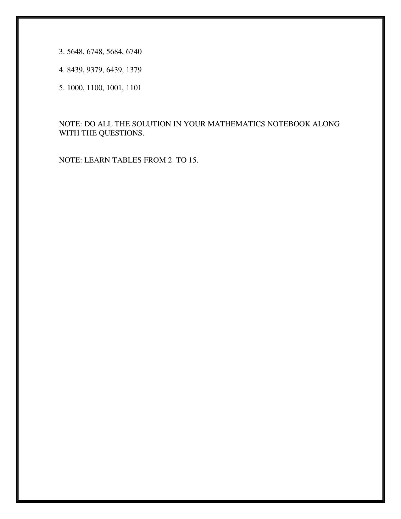 Worksheet for Class 3 Mathematics Assignment 96 - Page 3