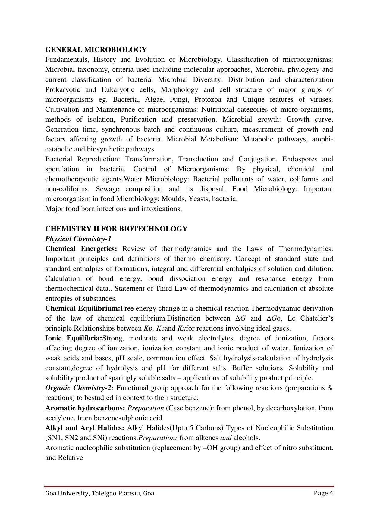 GU ART Biotechnology Syllabus - Page 4