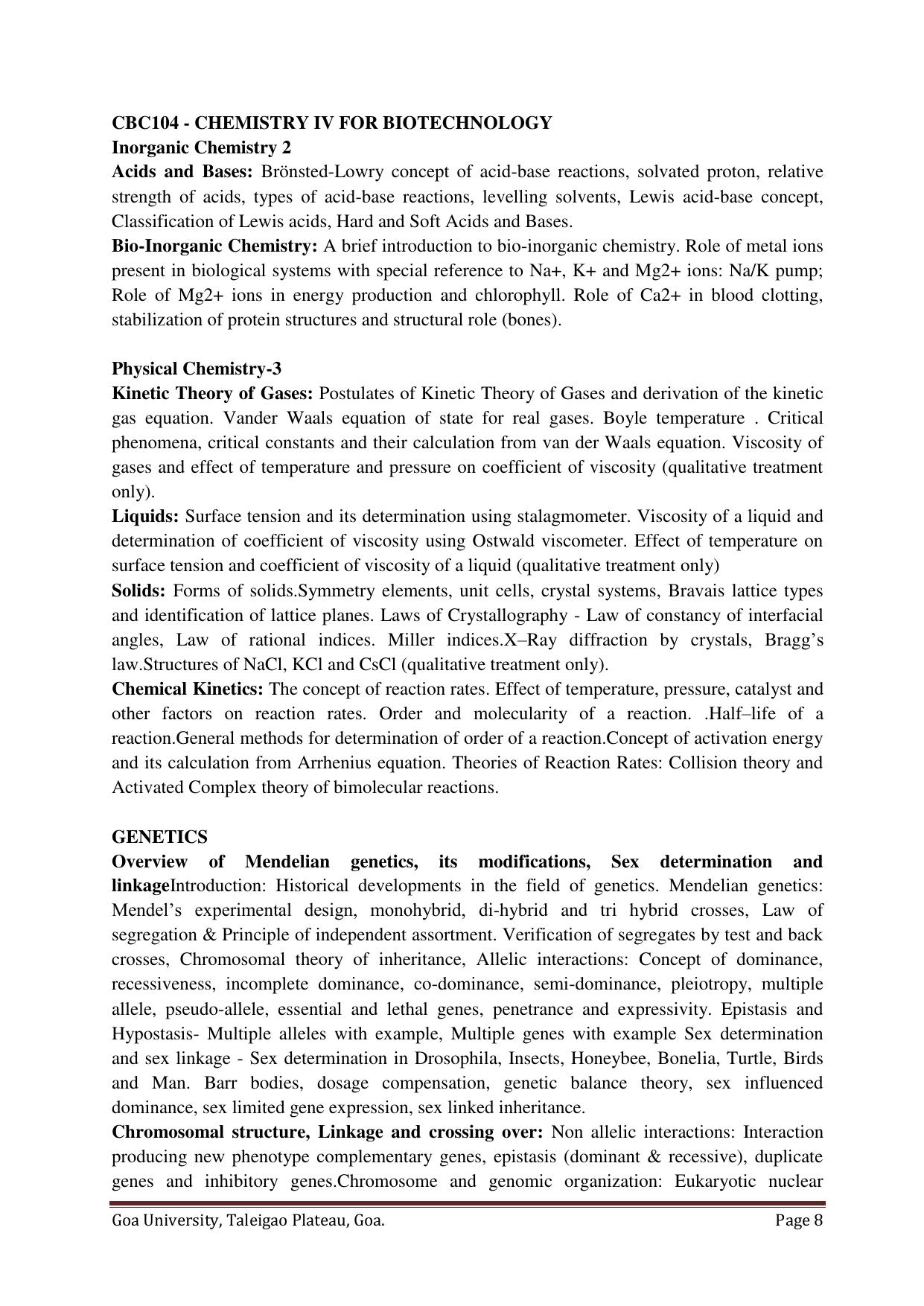 GU ART Biotechnology Syllabus - Page 8