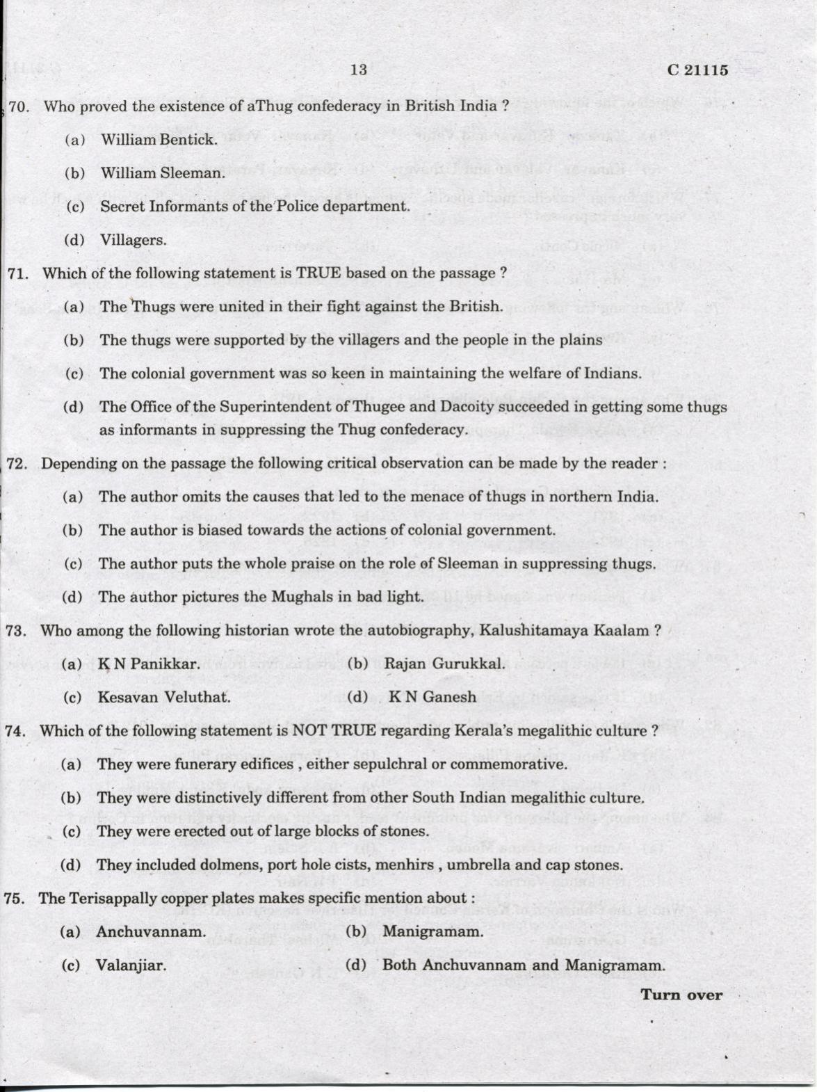CUCAT 2022 M.A History Question Paper - Page 13
