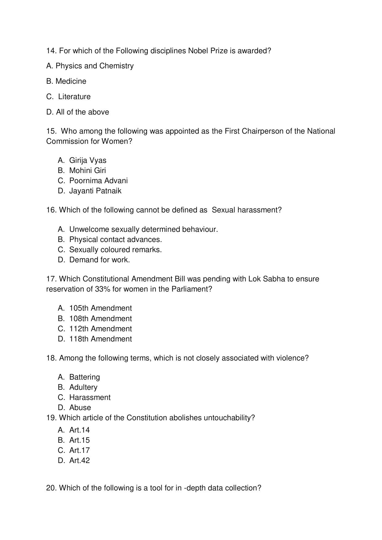 Odisha CPET GSWS SET II 2021 Question Paper - Page 3