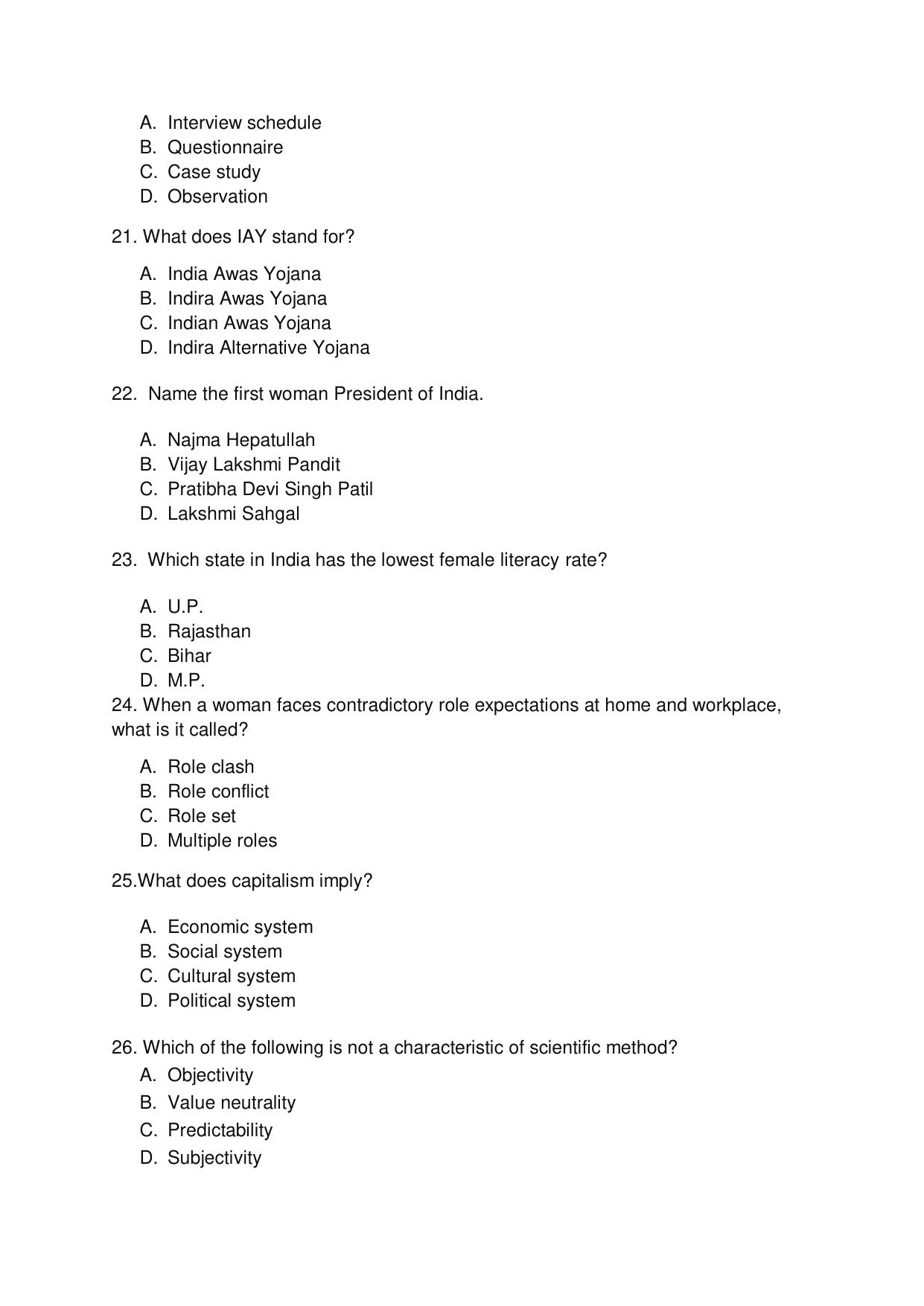 Odisha CPET GSWS SET II 2021 Question Paper - Page 4