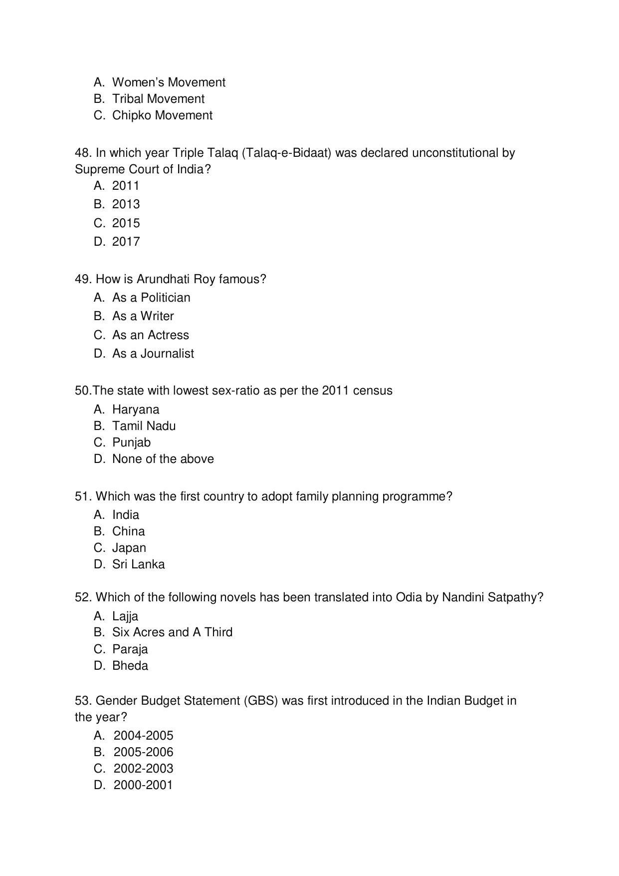 Odisha CPET GSWS SET II 2021 Question Paper - Page 8