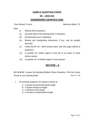 CBSE Class 12 Engg. Graphic Sample Question Paper 2024-25