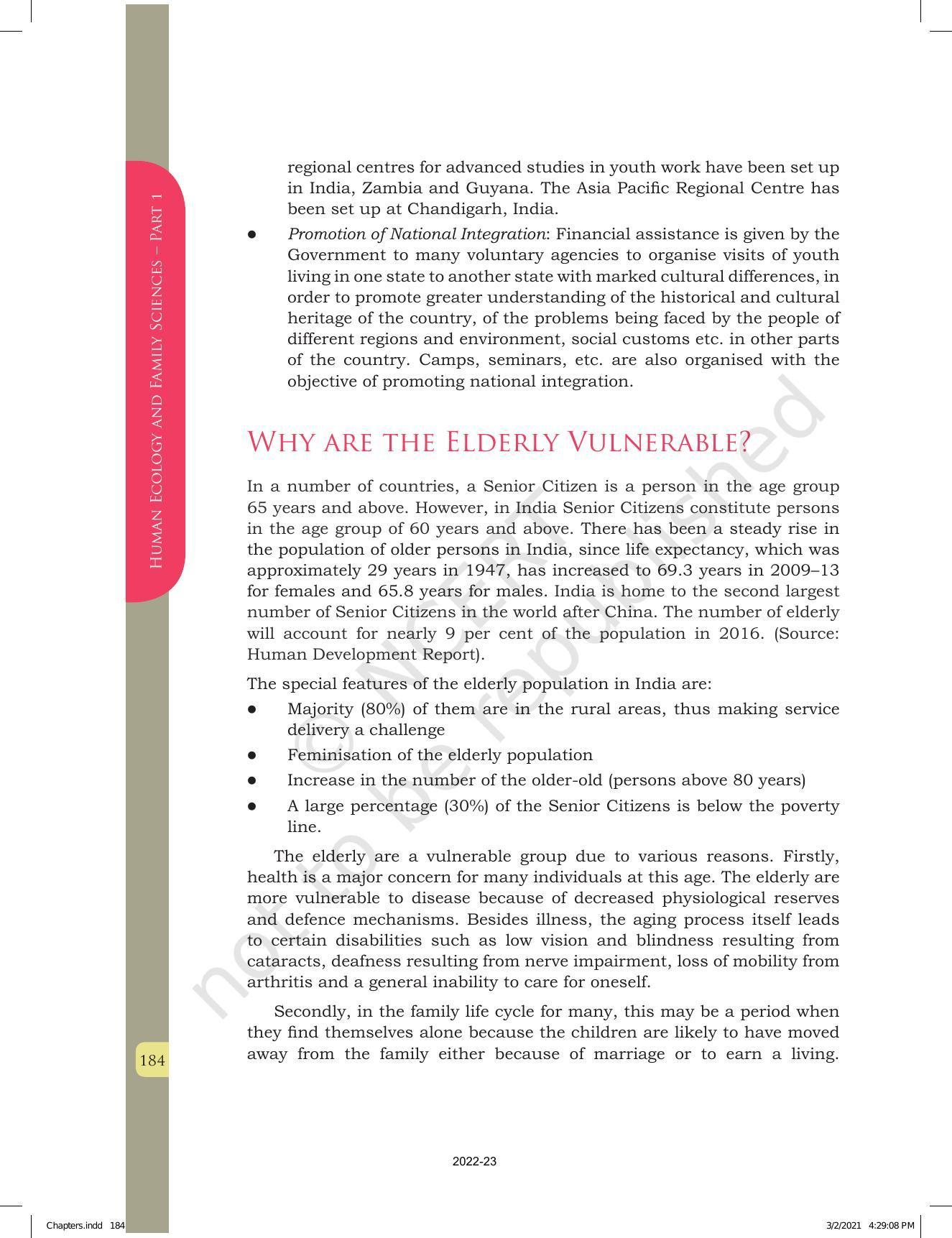 NCERT Book for Class 12 Home Science (Part -I) Chapter 10 Management of Support Services, Institutions and Programmes for Children, Youth and Elderly - Page 10
