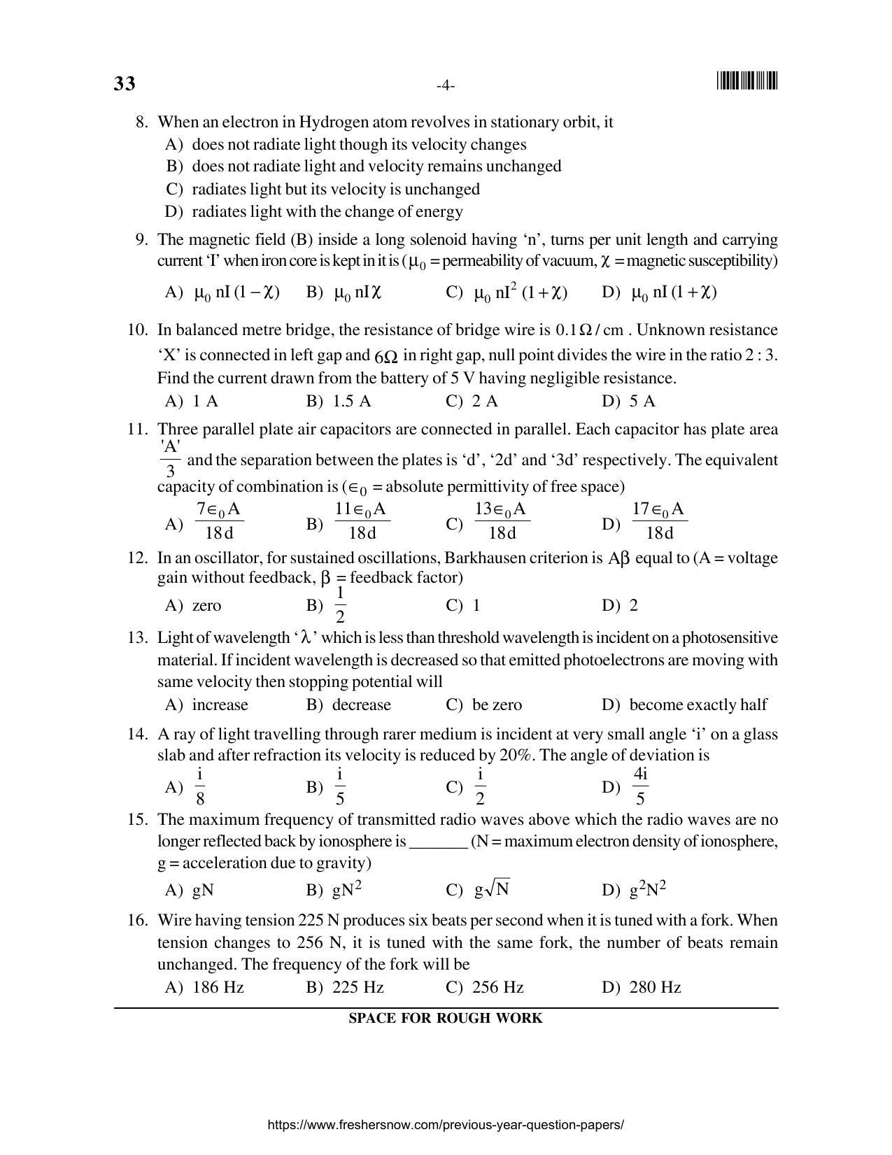 OUAT 2016 Question Paper - Page 4