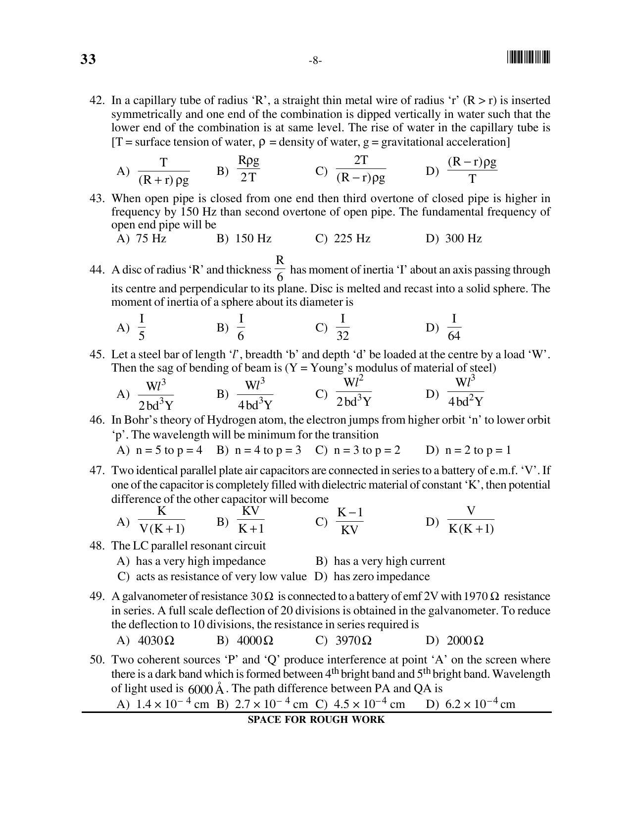 OUAT 2016 Question Paper - Page 8