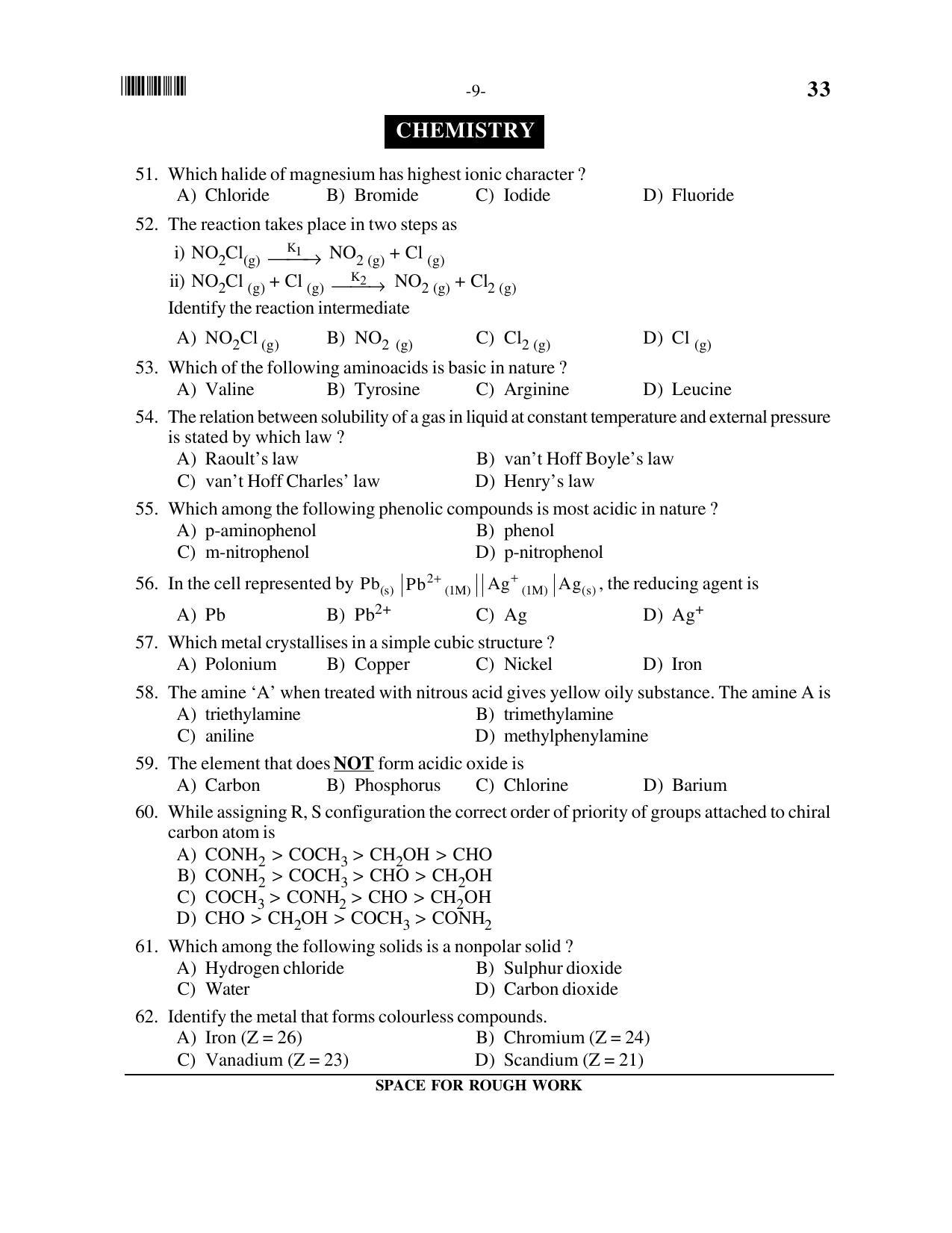 OUAT 2016 Question Paper - Page 9