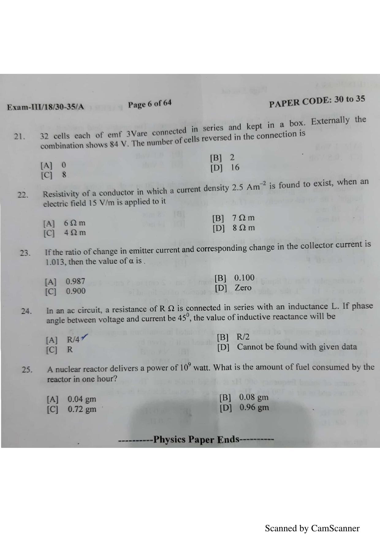 NERIST NEE (3) 2018 Question Paper	 - Page 4