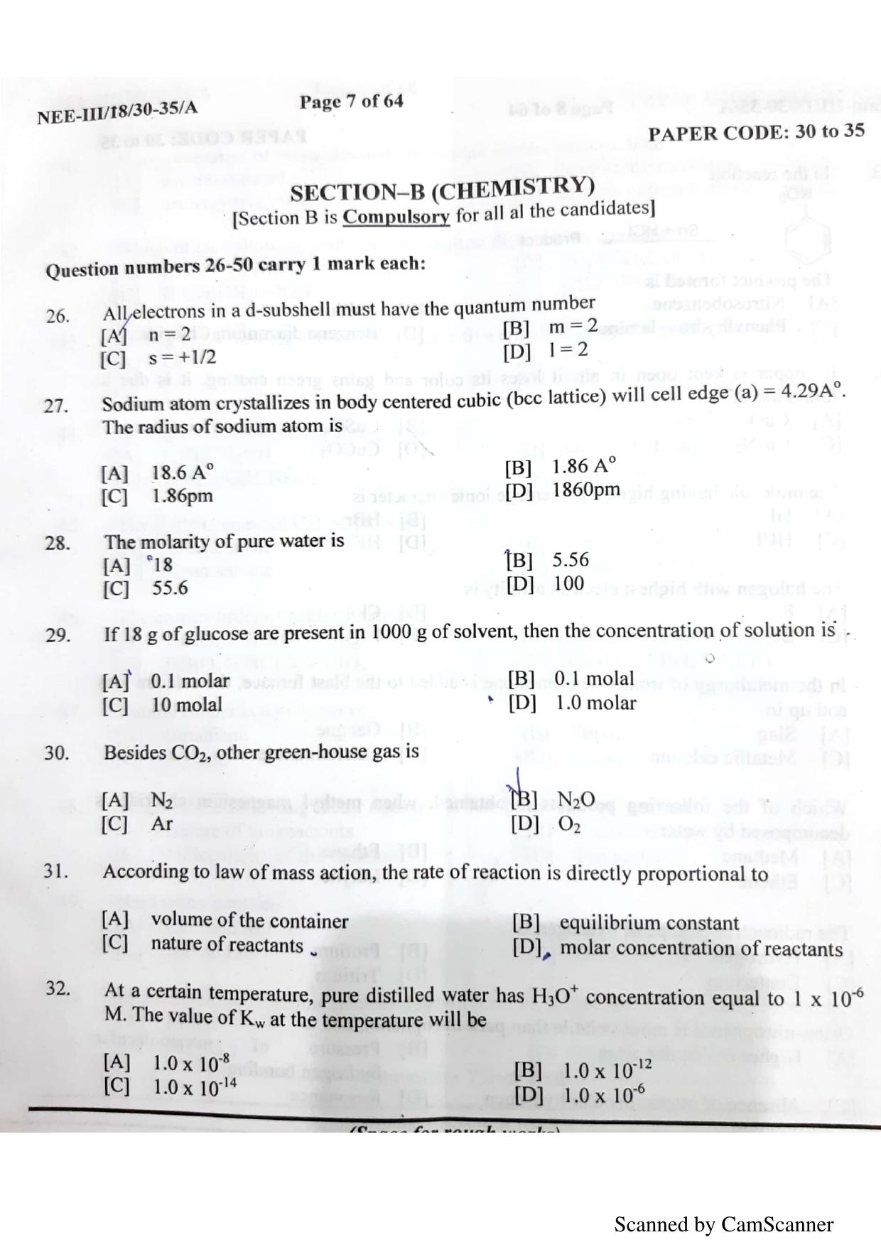 NERIST NEE (3) 2018 Question Paper	 - Page 5