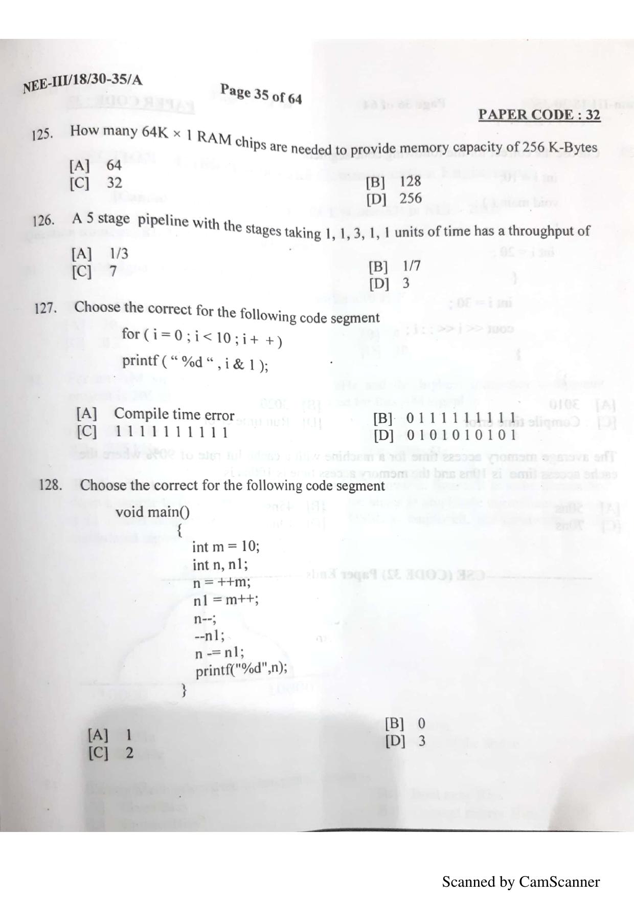 NERIST NEE (3) 2018 Question Paper	 - Page 33