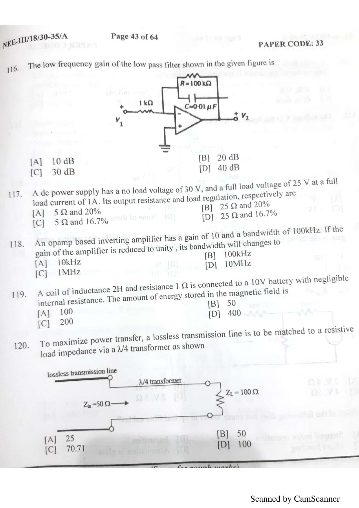 NERIST NEE (3) 2018 Question Paper	 - Page 41