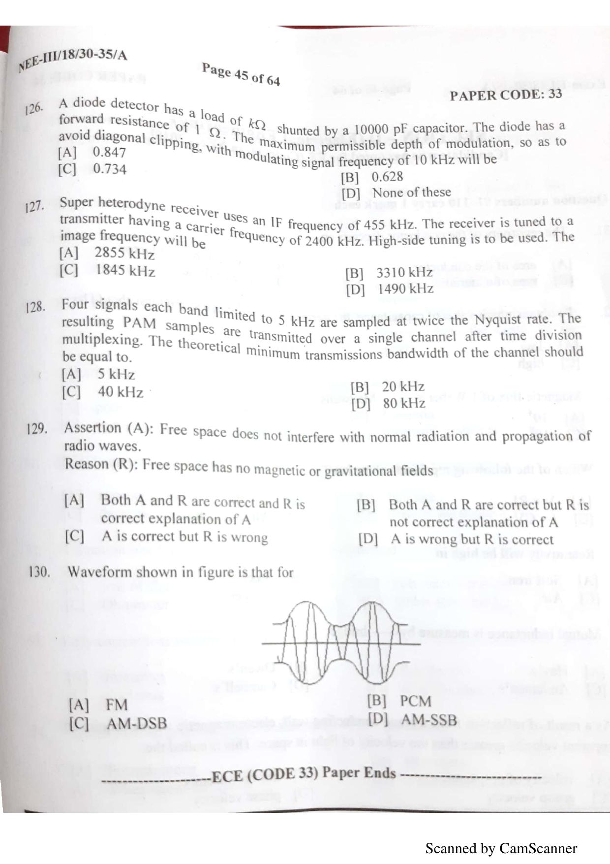NERIST NEE (3) 2018 Question Paper	 - Page 43