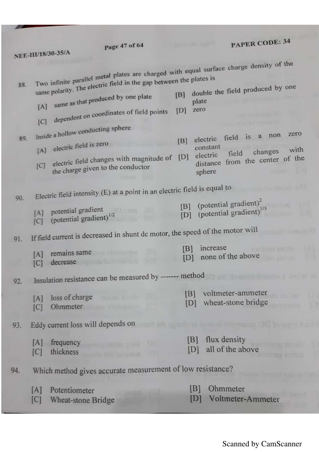 NERIST NEE (3) 2018 Question Paper	 - Page 45