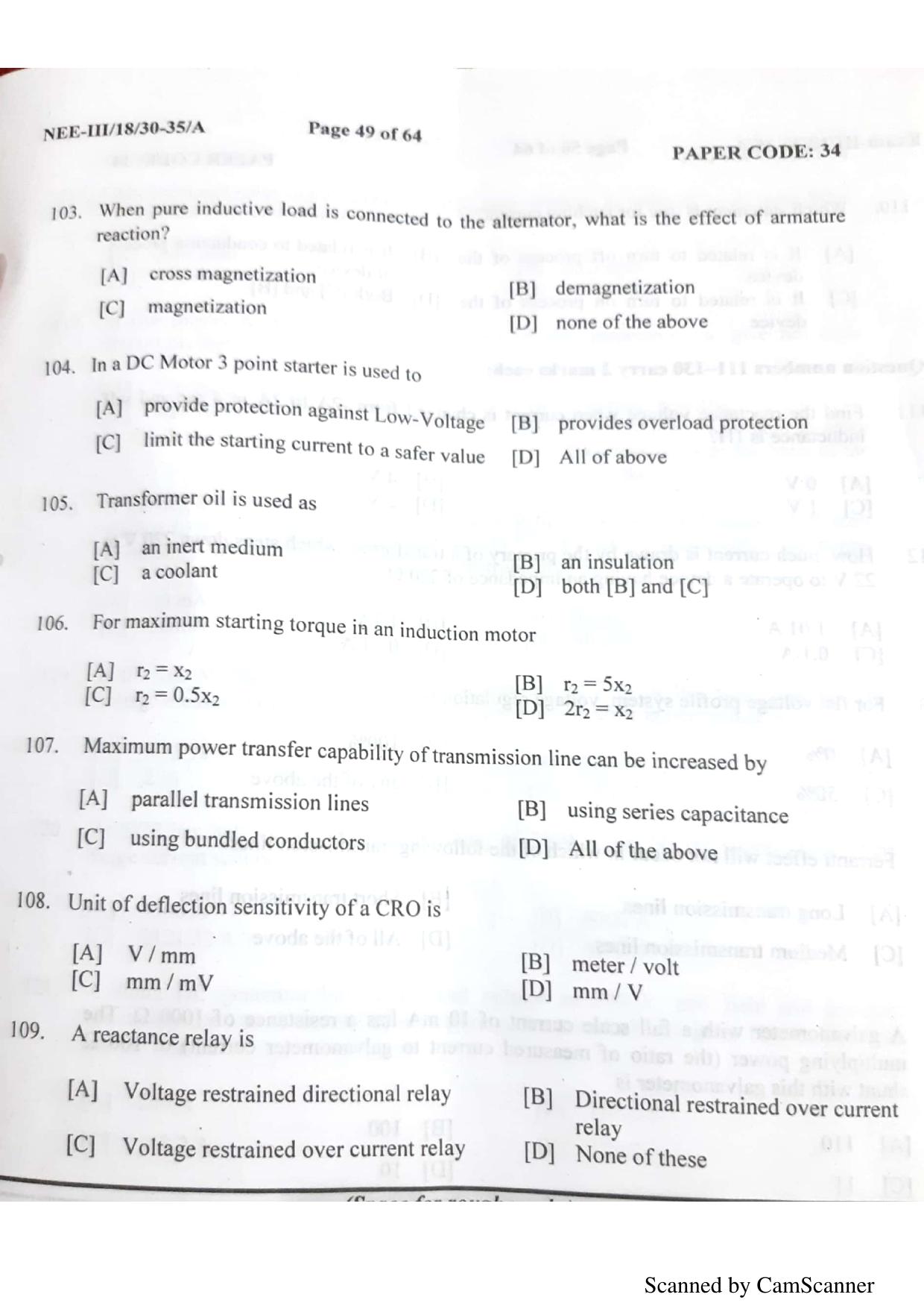 NERIST NEE (3) 2018 Question Paper	 - Page 47
