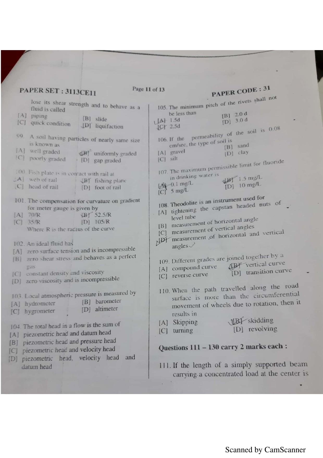 NERIST NEE (3) 2018 Question Paper	 - Page 60