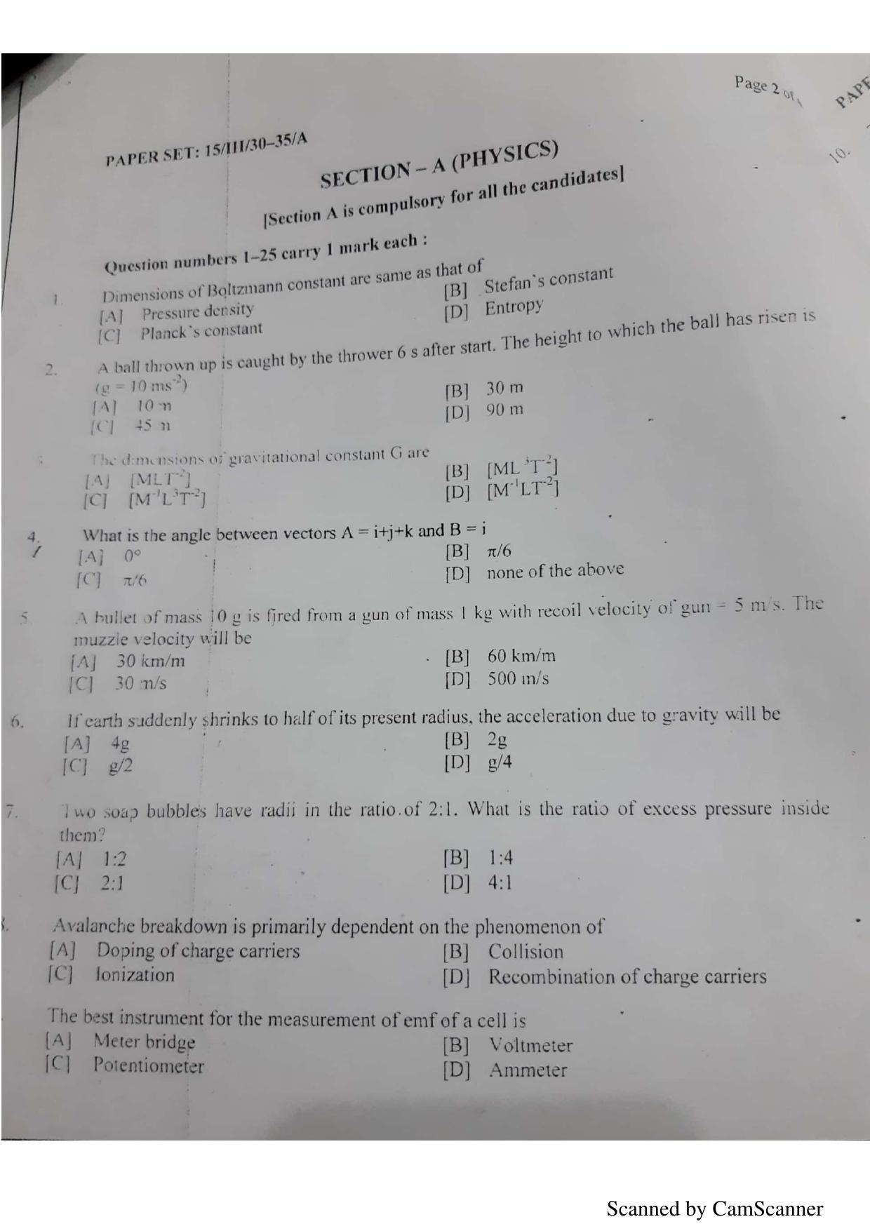NERIST NEE (3) 2018 Question Paper	 - Page 63
